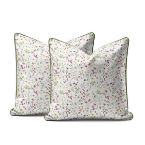 Komplet poszewek z perkalu 40x40 Wielobarwne Drobne Kwiaty Lame Percale