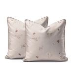 Komplet poszewek z perkalu jasnoróżowych 40x40 Margaretki Lame Percale