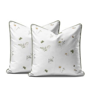 Komplet poszewek z perkalu 40x40 Margaretki Lame Percale