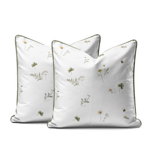 Komplet poszewek z perkalu 40x40 Margaretki Lame Percale