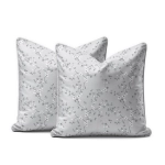 Komplet poszewek z perkalu popielatych 40x40 Białe Kwiaty Lame Percale