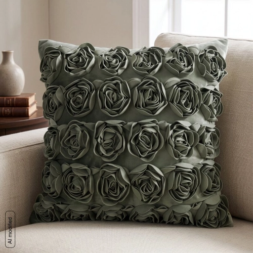 Poszewka Roses Ewa Minge 45x45 Oliwkowa