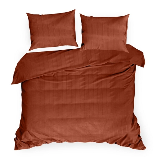 Pościel z adamaszku 220x200 ceglasta - 100% bawełna