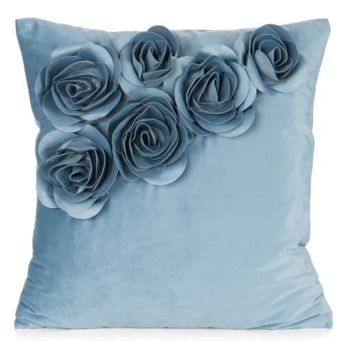 Poszewka velvetowa dżins 45x45 Róże 