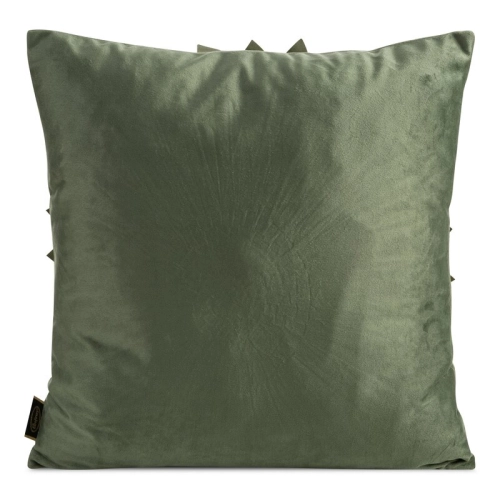 Poszewka velvetowa oliwkowo kremowa 45x45 Kwiatek