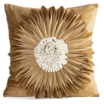 Poszewka velvetowa miodowo kremowa 45x45 Kwiatek