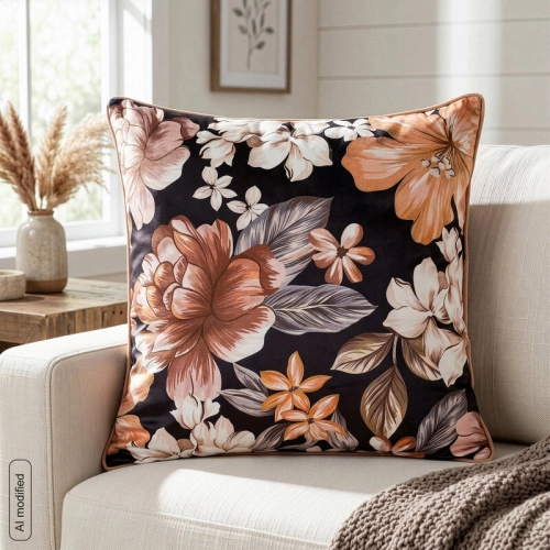 Poszewka velvetowa 45x45 Kwiatowy Glamour