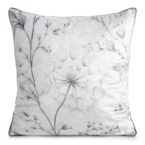 Poszewka velvetowa 45x45 Szare Dmuchawce