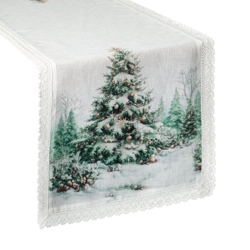 Bieżnik świąteczny 40x140 Ośnieżony Las