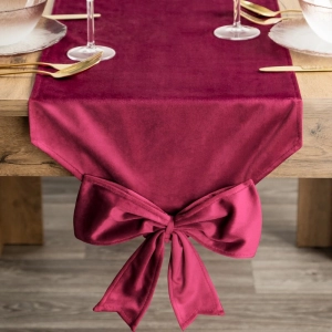 Bieżnik świąteczny burgundowy 32x240 Kokarda