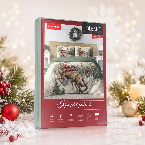 Komplet pościeli świątecznej Święty Mikołaj 220x200 Holland