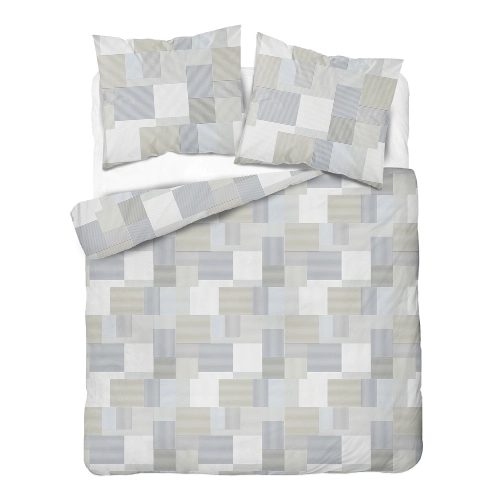 Pościel bawełniana popielata 100% 160x200 w geometryczny wzór