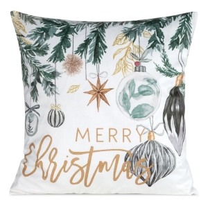 Poszewka świąteczna 45x45 Bombki i Merry Christmas