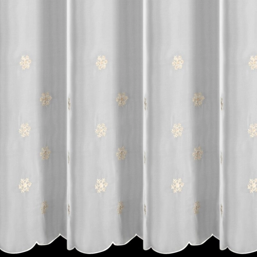 Firana świąteczna 350x145 Złote Śnieżynki