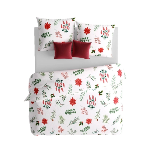 Świąteczna pościel z bawełny satynowej 160x200 Gelida