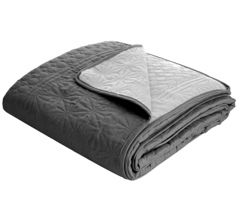 Narzuta wypalana 170x210 stalowo srebrna