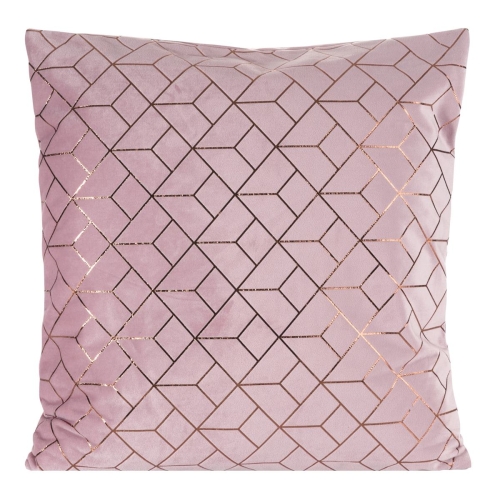 Poszewka dekoracyjna velvet 45x45 różowa + wypełnienie 