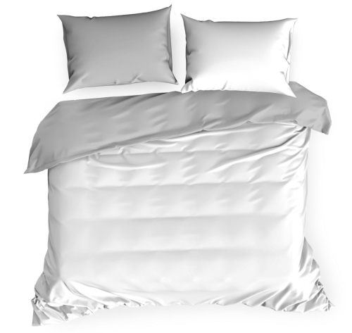 Ekskluzywna pościel biało srebrna 220x200 