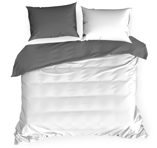 Ekskluzywna pościel biało stalowa 220x200