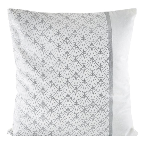 Poszewka dekoracyjna velvet 45x45 biało srebrna + wypełnienie