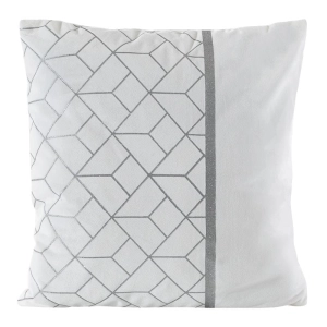 Poszewka dekoracyjna velvet 45x45 biało srebrna + wypełnienie