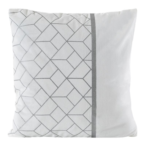 Poszewka dekoracyjna velvet 45x45 biało srebrna + wypełnienie