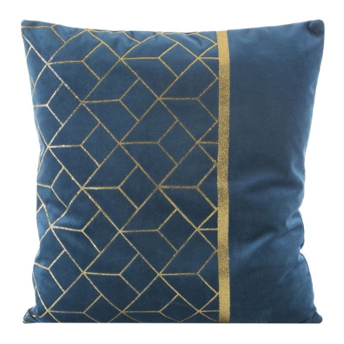 Poszewka dekoracyjna velvet Milagros 45x45 granatowo złota