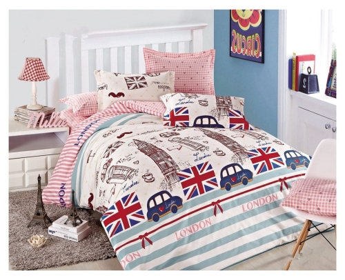  Komplet pościeli dwustronnej z motywem London 160x200