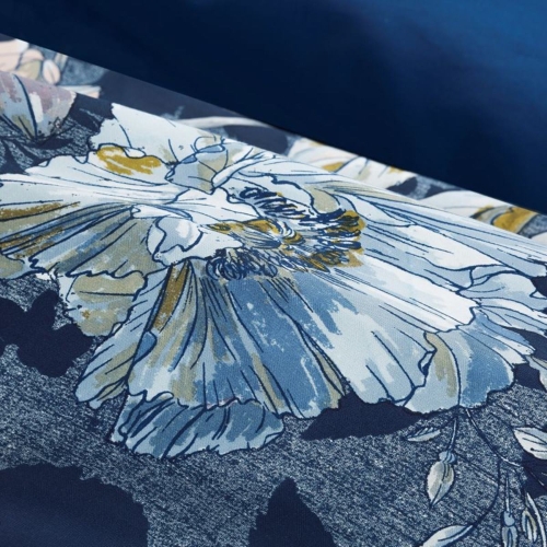 Komplet pościeli z bawełny satynowej 160x200 w kwiaty Navia