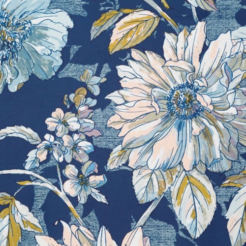 Komplet pościeli z bawełny satynowej 160x200 w kwiaty Navia