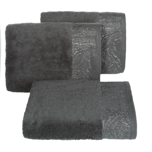 Ręcznik 70x140 stalowy z nicią metaliczną