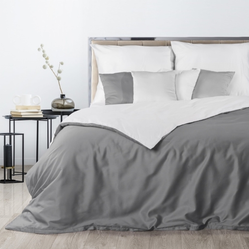 Ekskluzywna pościel biało stalowa 220x200