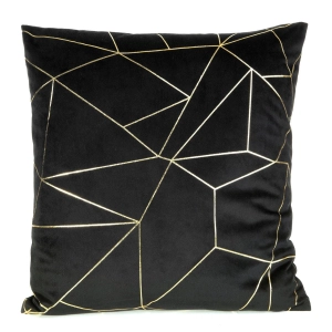 Poszewka dekoracyjna velvet Almes 45x45 czarno złota