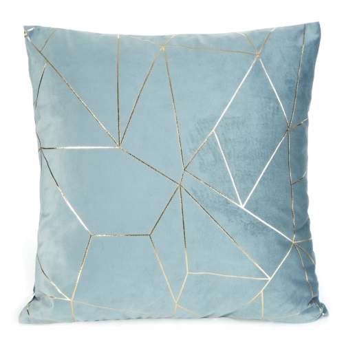Poszewka dekoracyjna velvet Almes 45x45 niebiesko złota