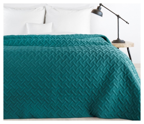 Narzuta pikowana 220x240 ciemno turkusowa