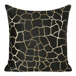 Poszewka dekoracyjna velvet 45x45 czarno złota Marisol  + wypełnienie