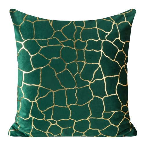 Poszewka dekoracyjna velvet 45x45 ciemno zielono złota Marisol