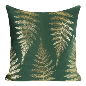 Poszewka dekoracyjna velvet 45x45 ciemno zielono złota Miranda  + wypełnienie