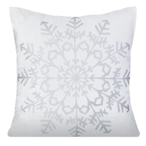 Poszewka dekoracyjna świąteczna biało srebrna 45x45 Snowy + wypełnienie