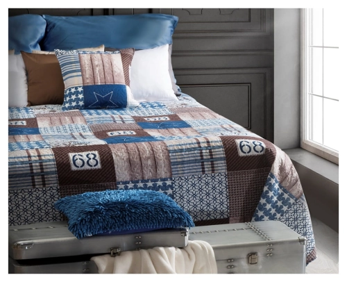 Narzuta 170x210 stalowo srebrna Vicky
