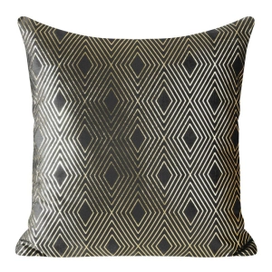 Poszewka dekoracyjna velvet Marcela czarna 45x45 w złote romby