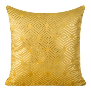 Poszewka dekoracyjna velvet musztardowa 45x45 w złote romby  + wypełnienie