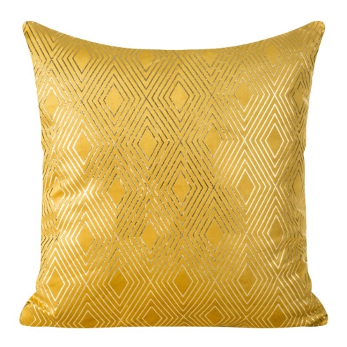 Poszewka dekoracyjna velvet musztardowa 45x45 w złote romby  + wypełnienie