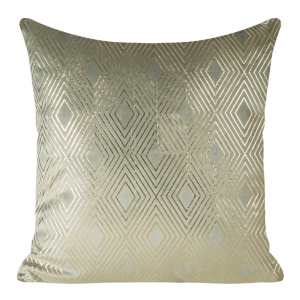 Poszewka dekoracyjna velvet Marcela srebrna 45x45 w złote romby  + wypełnienie