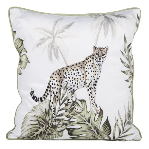 Poszewka dekoracyjna velvet biało zielona 45x45 jungle