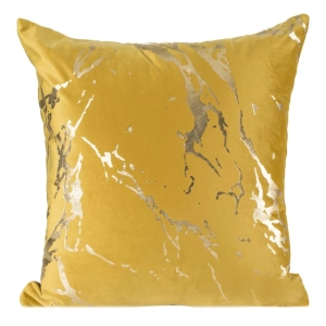 Poszewka dekoracyjna velvet musztardowo złota 45x45 Maribel   + wypełnienie