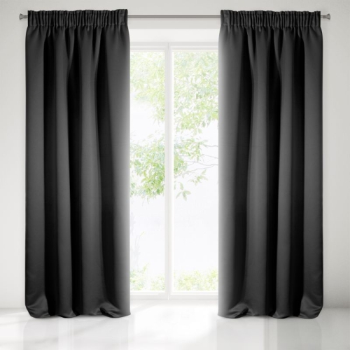 Zasłona 135x270 czarna taśma 