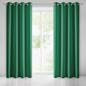 Zasłona 135x250 ciemno zielona przelotki