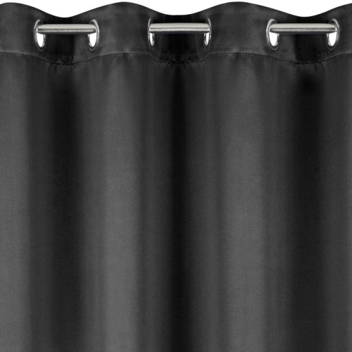 Zasłona 135x250 czarna przelotki
