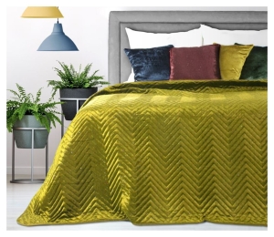Narzuta z brokatem 220x240 musztardowa